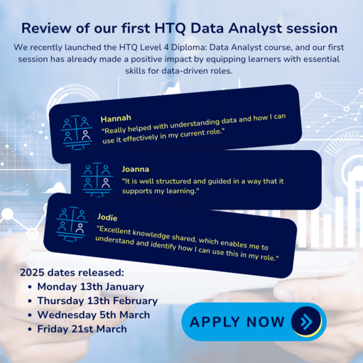 Learner review of our first HTQ Data Analyst Diploma Session